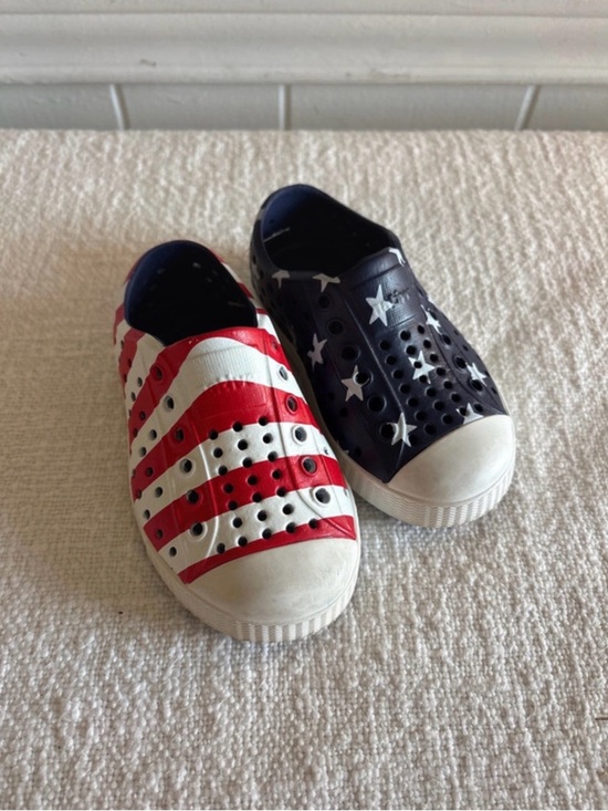 Native Other - Native Kids Water Shoes - Navy, Red & White Star & Stripe Slip-Ons